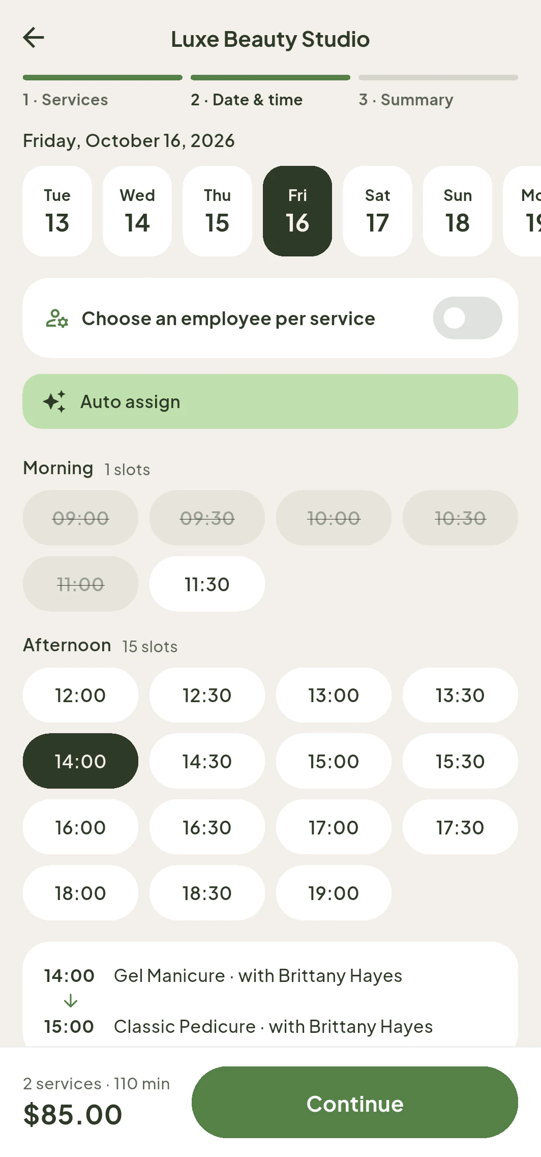 Réserver un créneau